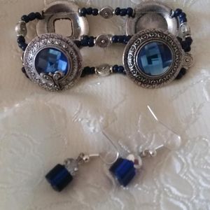 Handmade bracelet and earrings set
